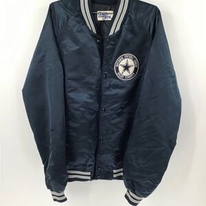 Vintage Dallas Cowboys Chalk Line Satin Jacket Size Large Tall